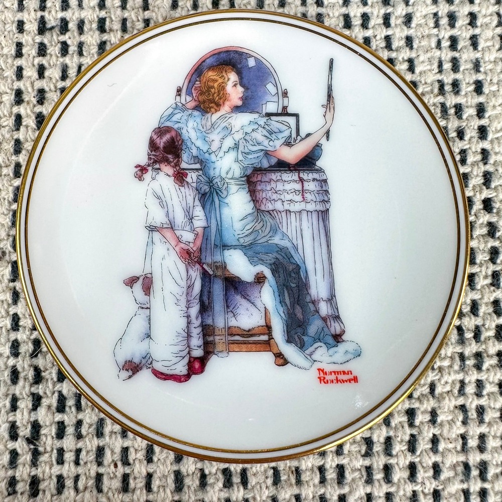 Norman Rockwell Mini Plate Limited Edition Going Out 1983 Decorative Collector